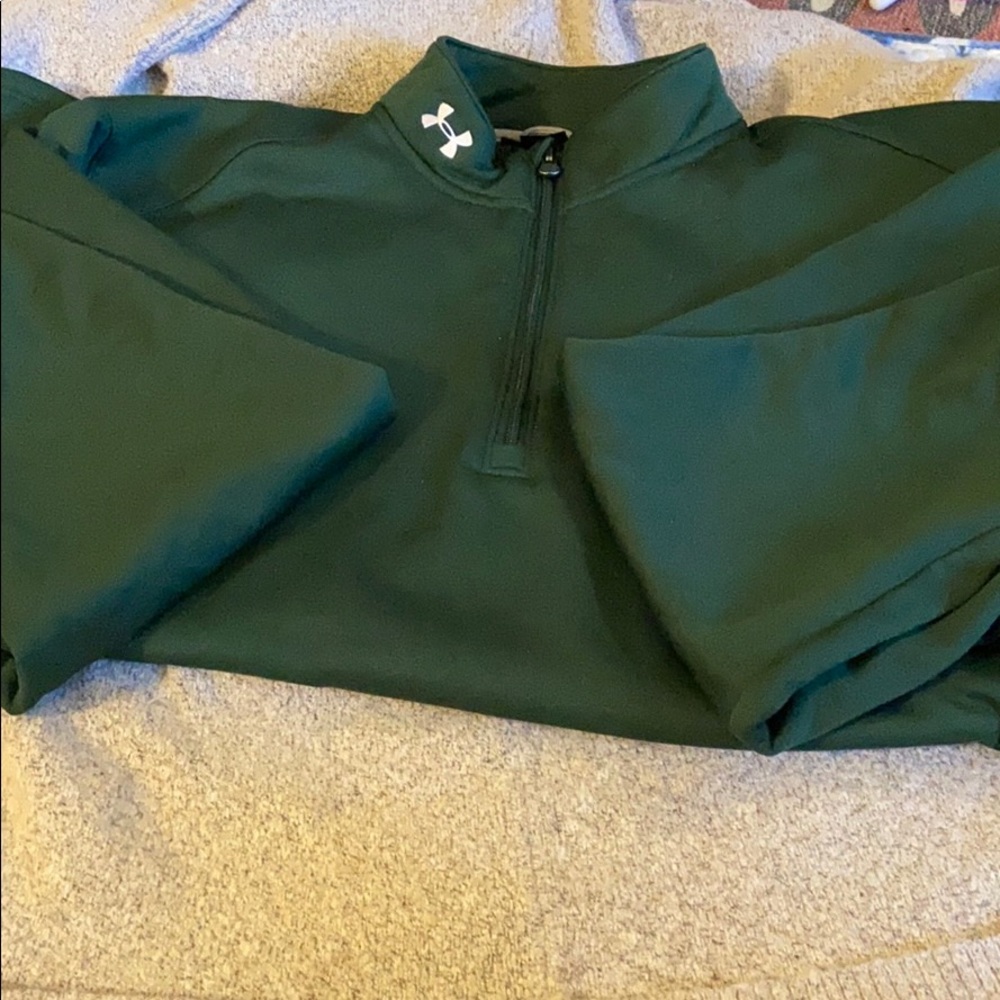 Men’s EUC Under Armour Quarter Zip Green Pullover